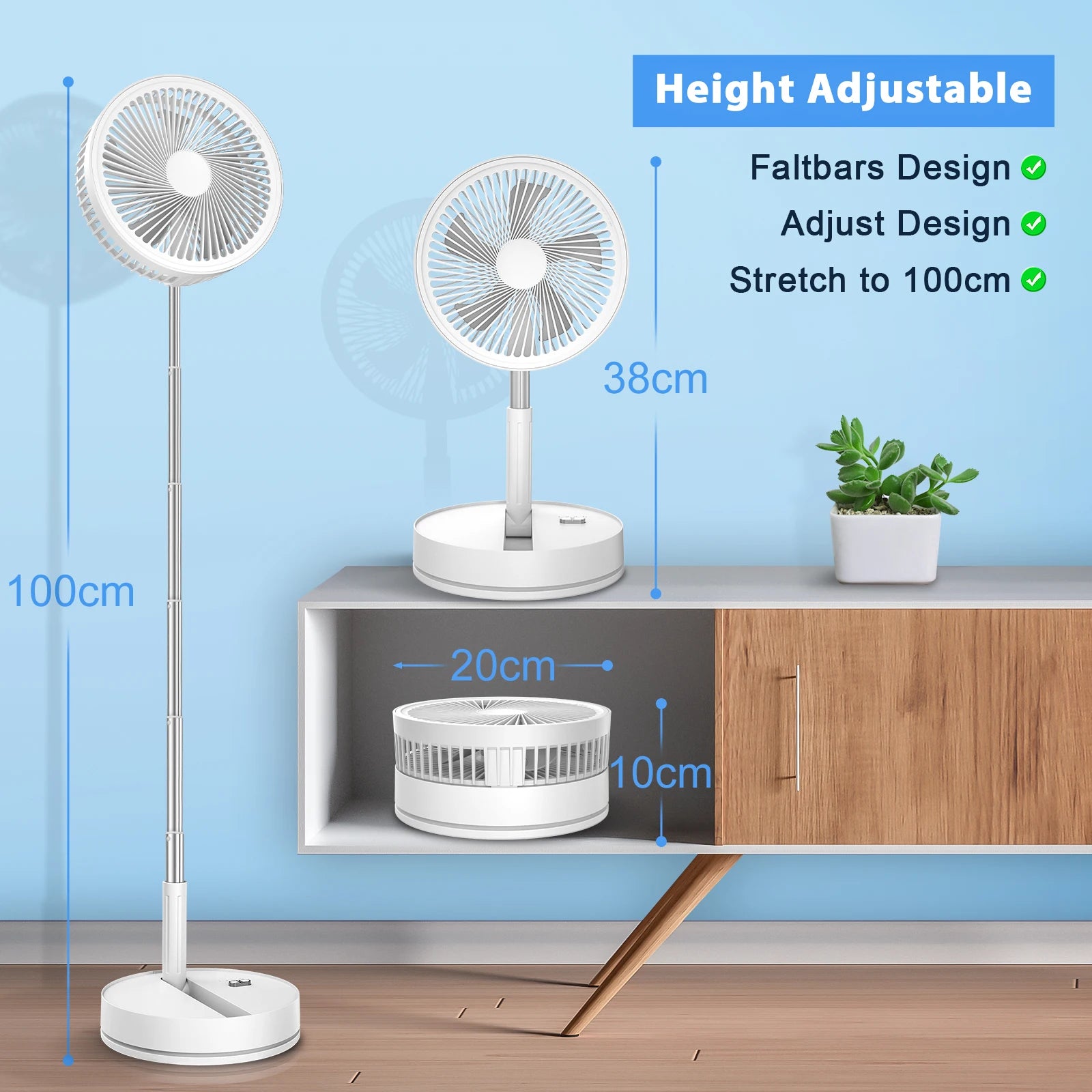 9" Foldable Rechargeable Fan