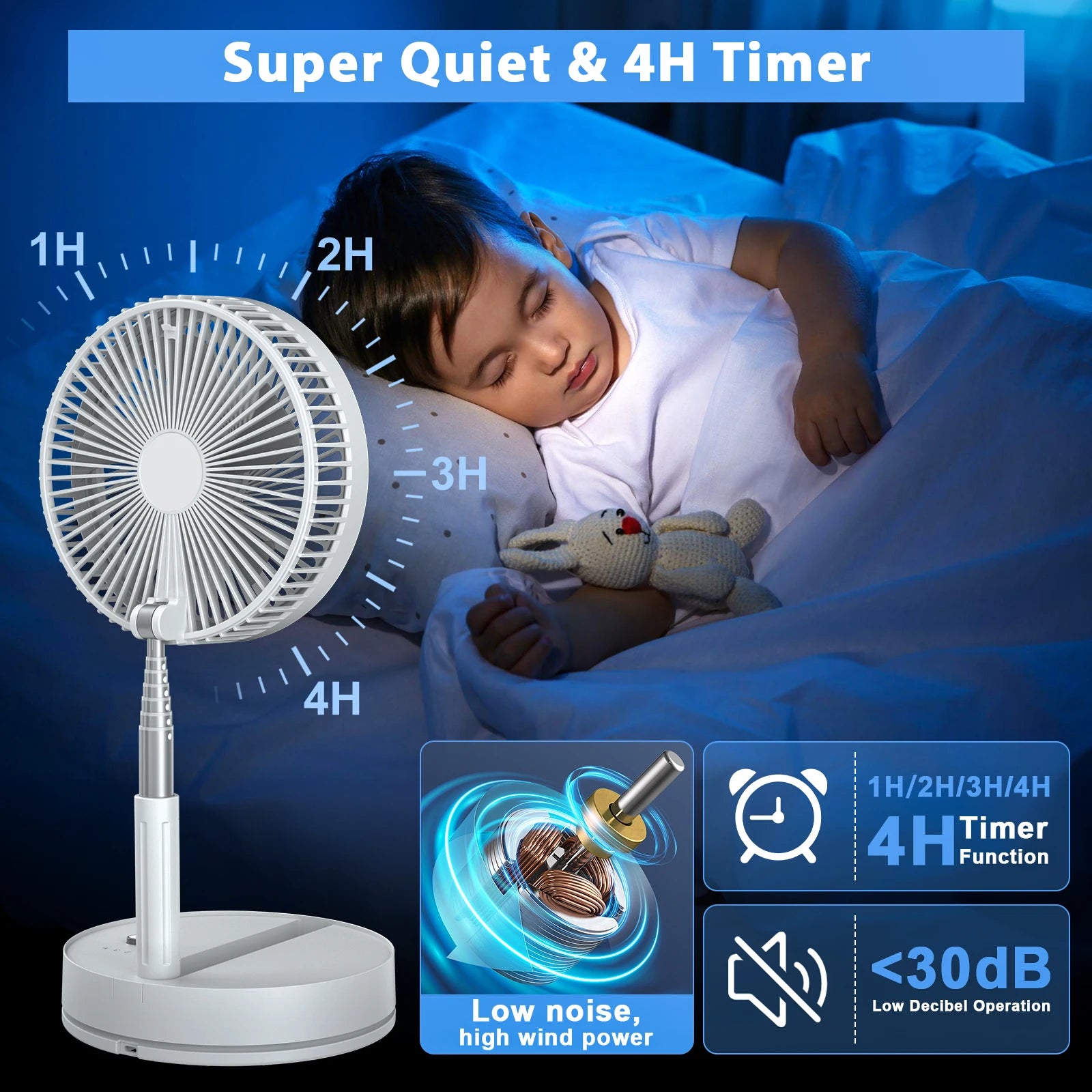 9" Foldable Rechargeable Fan