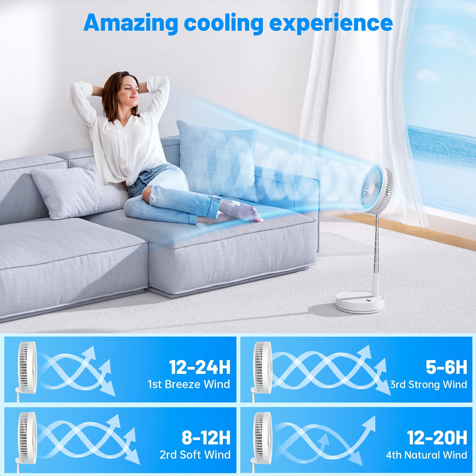 9" Foldable Rechargeable Fan
