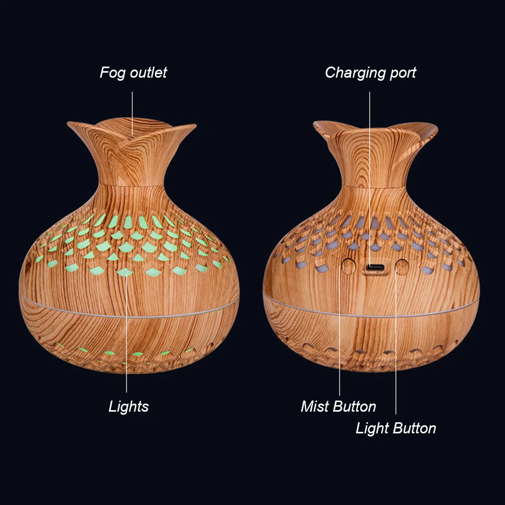 Wood Grain Flower Humidifier