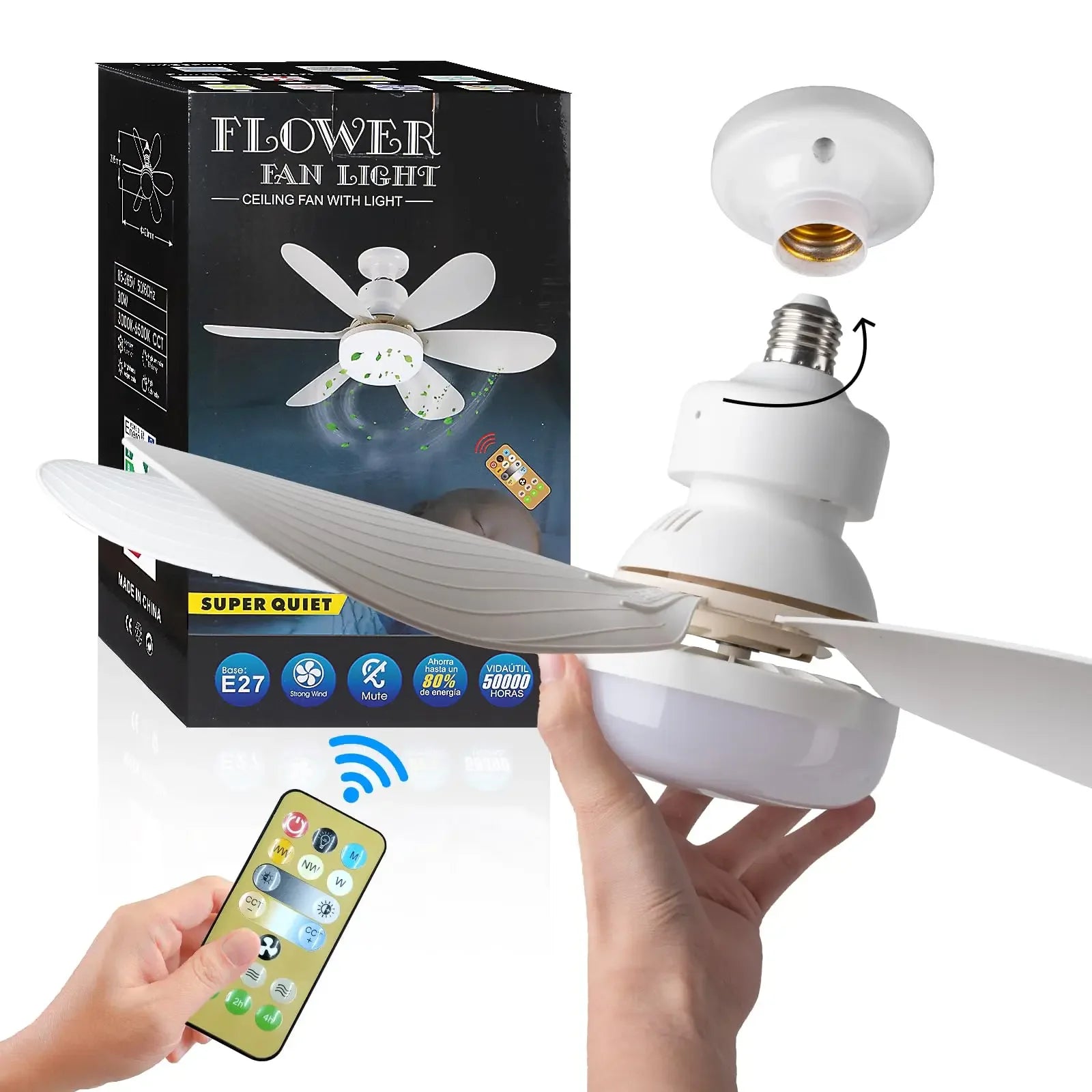 Ceiling Fan With Led Light + Remote Control