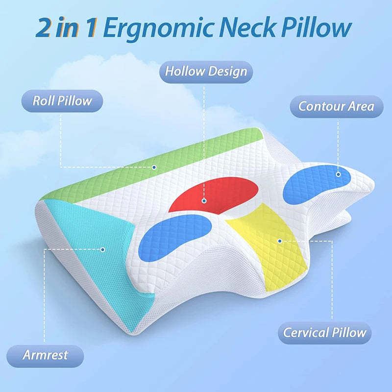 2 in 1 Ergonomic Orthopaedic Memory Foam Pillow